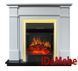 Каминокомплект IDaMebel Julia Brown Royal Flame Majestic Gold с обогревом (белый)
