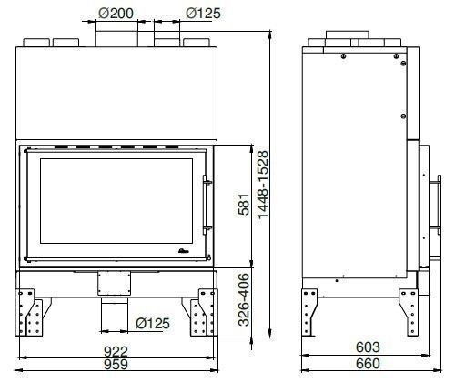 Сталева камінна топка UNIFLAM 960 EVO 18 кВт 3137 фото