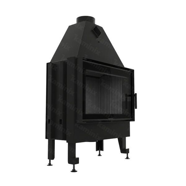 Сталева камінна топка M-FIRE 80 пряма 17 кВт на дровах (чорний шамот) m-fire80pBlack фото