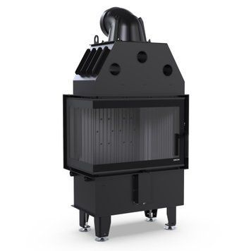 Кутова камінна топка Defro Home Intra S BL Mini 10 кВт на дровах (ліве скло) чорний шамот KOM-IN-S-BL-MINI-Black clam фото