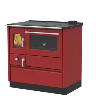 Печь кухня ALFA-PLAM ALFA 85 G 8 кВт с духовкой на дровах ALFA 85 G ЧЕРВОНИЙ фото