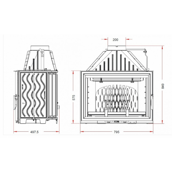 Чавунна камінна топка Invicta 900 Grande Vision 18 кВт на дровах 629044 фото