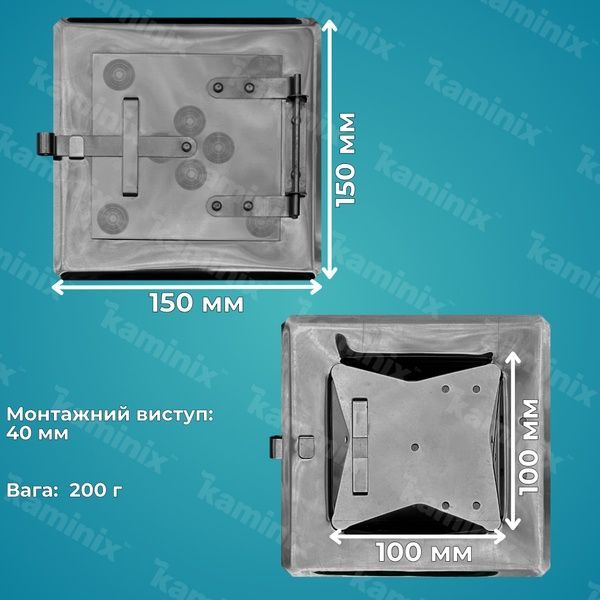 Ревизионные дверцы из нержавеющей стали для печей/каминов 150x150 мм из нержавеющей стали 8420 фото