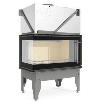 Стальная каминная топка UNIFLAM 860 DURO LB 14,1 кВт с угловым стеклом 3166 фото