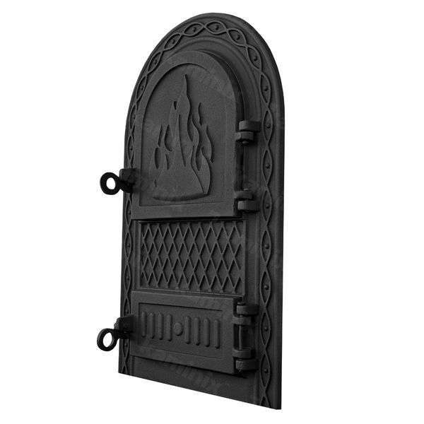 Дверца для печи чугунная Dali ВД-ЯП 330х520 мм (черные окрашенные) 1527-black фото
