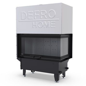 Кутова камінна топка з водяним контуром Defro Home Riva M BP G Short з гільйотиною 19 кВт на дровах (чорний шамот) KOM-RI-M-BP-G-SHORT-Black ceramic фото
