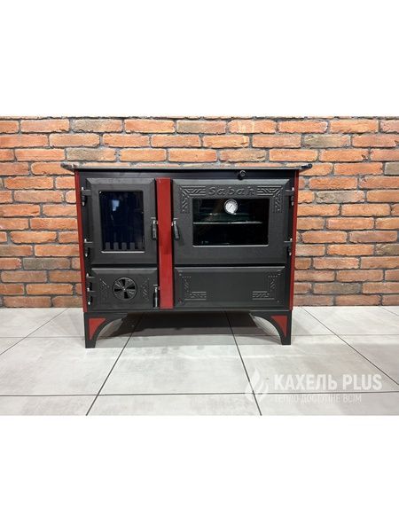 Печь кухня SABAH S105 BLACK 15,6 кВт с варочной поверхностью и духовкой на дровах S105 BLACK фото
