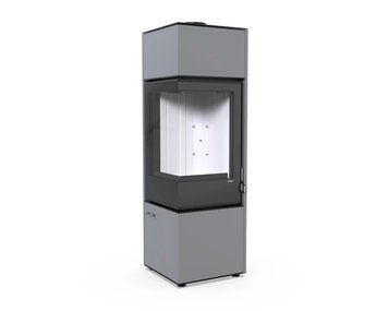 Сталева піч-камін Defro Home Quadroom Long 2.0 9 кВт на дровах (cіра) KOM-Quadroom-Long-2.0-gray фото