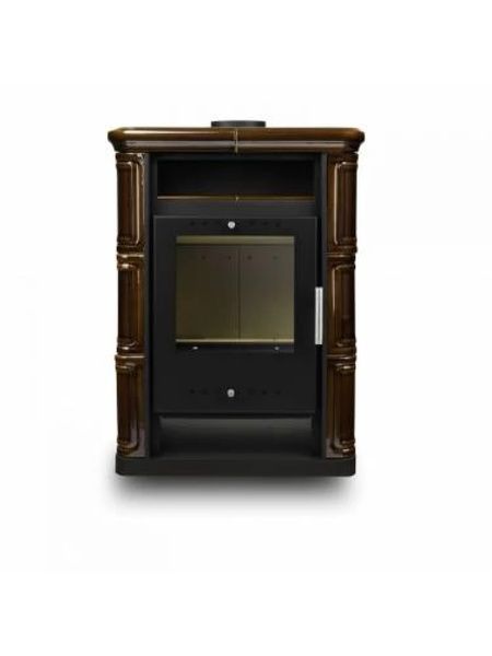 Плиточная печь-камин Nordflam ARTA на дровах 6 кВт (коричневый) Nordflam ARTA BROWN фото