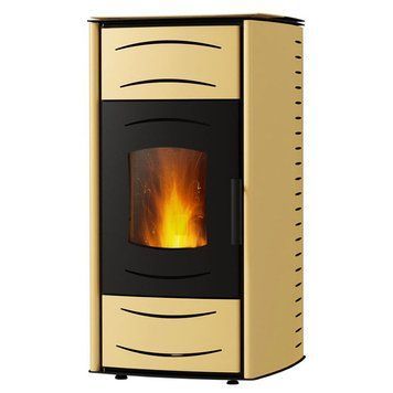 Пелетна піч-камін MBS Thermo Pellet 20 кВт з водяним контуром (бежева) MBS Thermo Pellet 20 кВт (бежева) фото