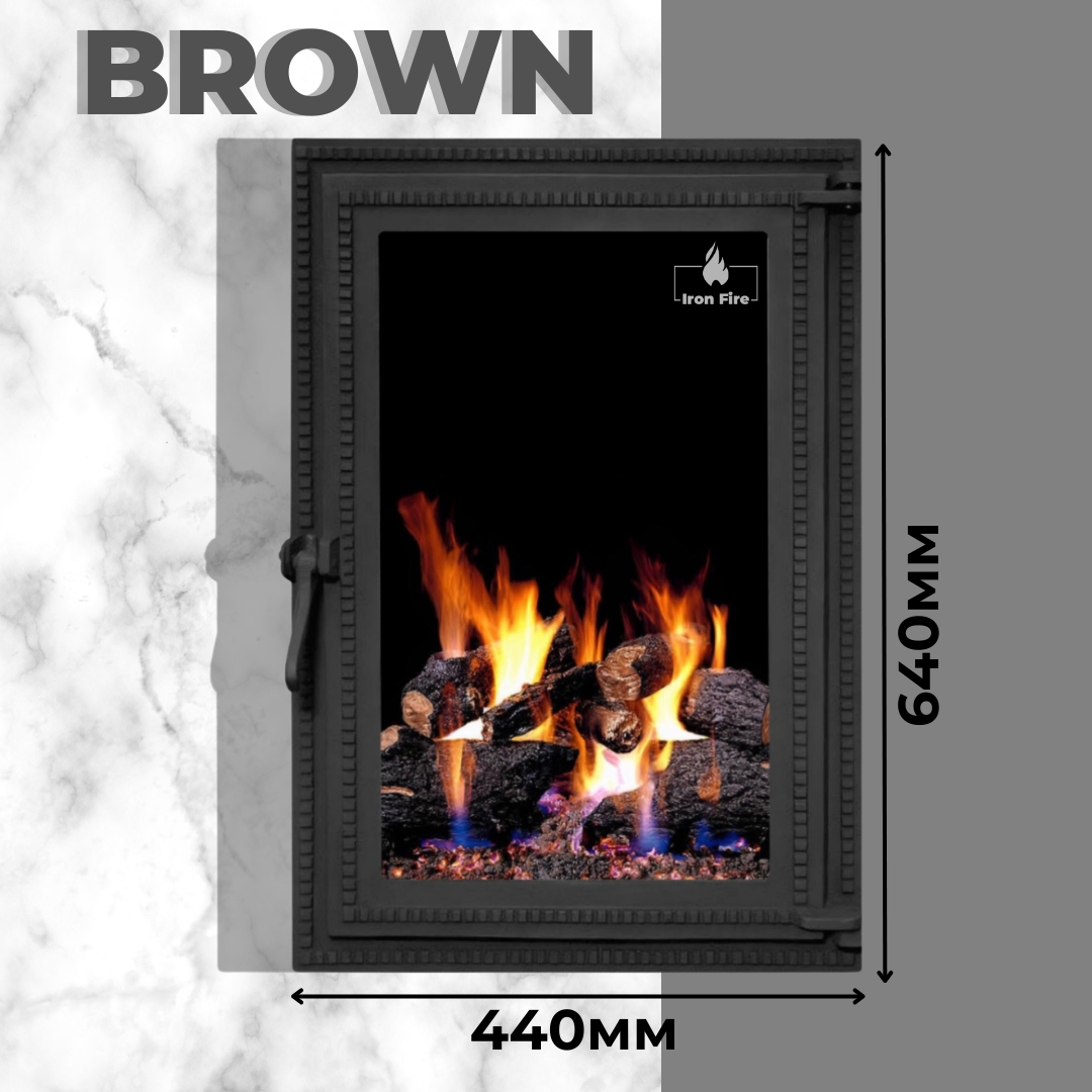 Чугунные дверцы для камина Iron Fire Brown
